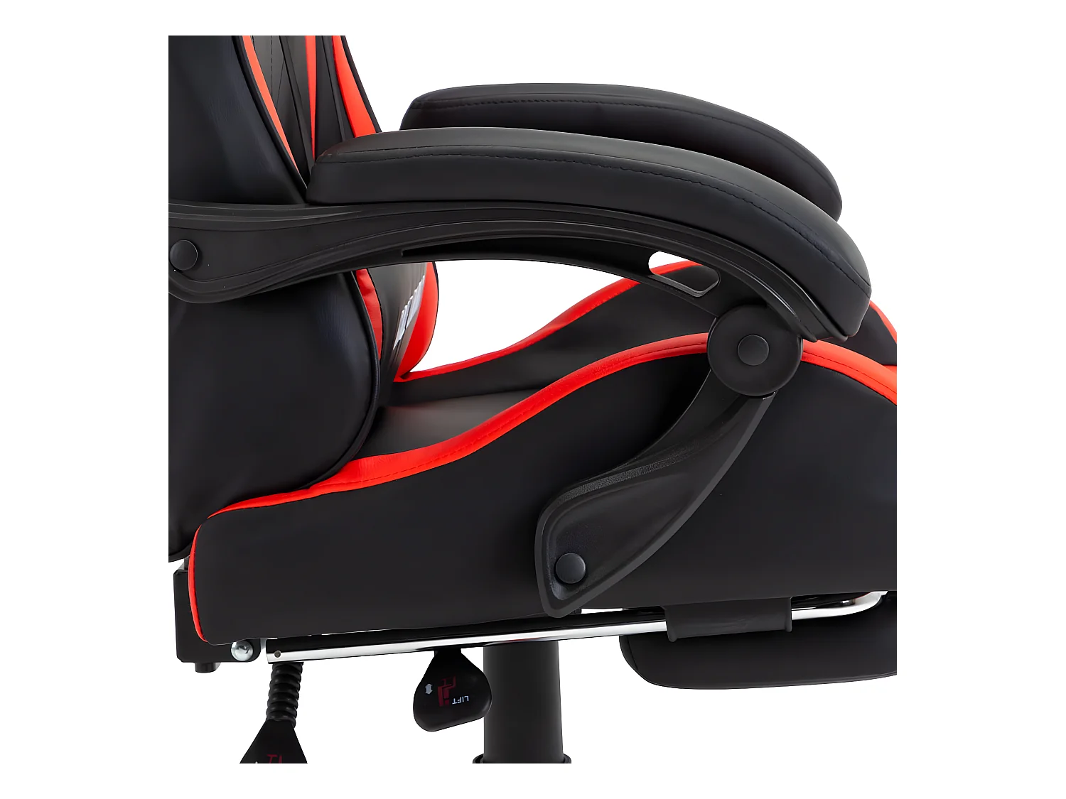 Fauteuil de jeux vidéo et repose-pied Rouge et noir Similicuir