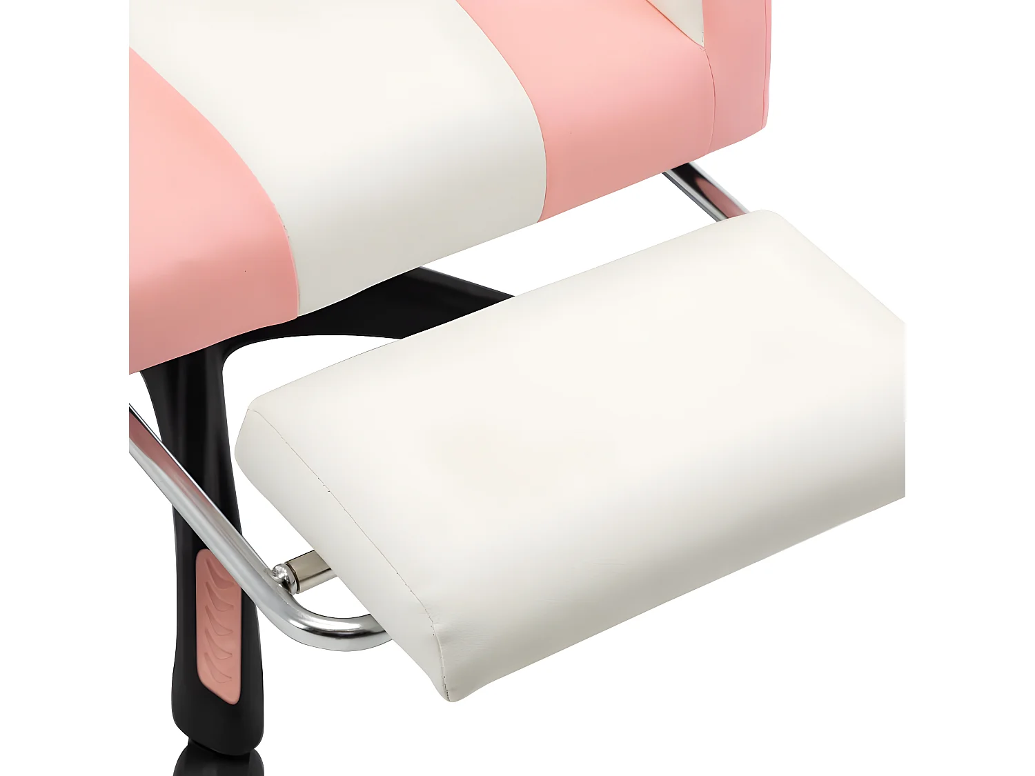 Fauteuil de jeux vidéo et repose-pied Rose et blanc Similicuir