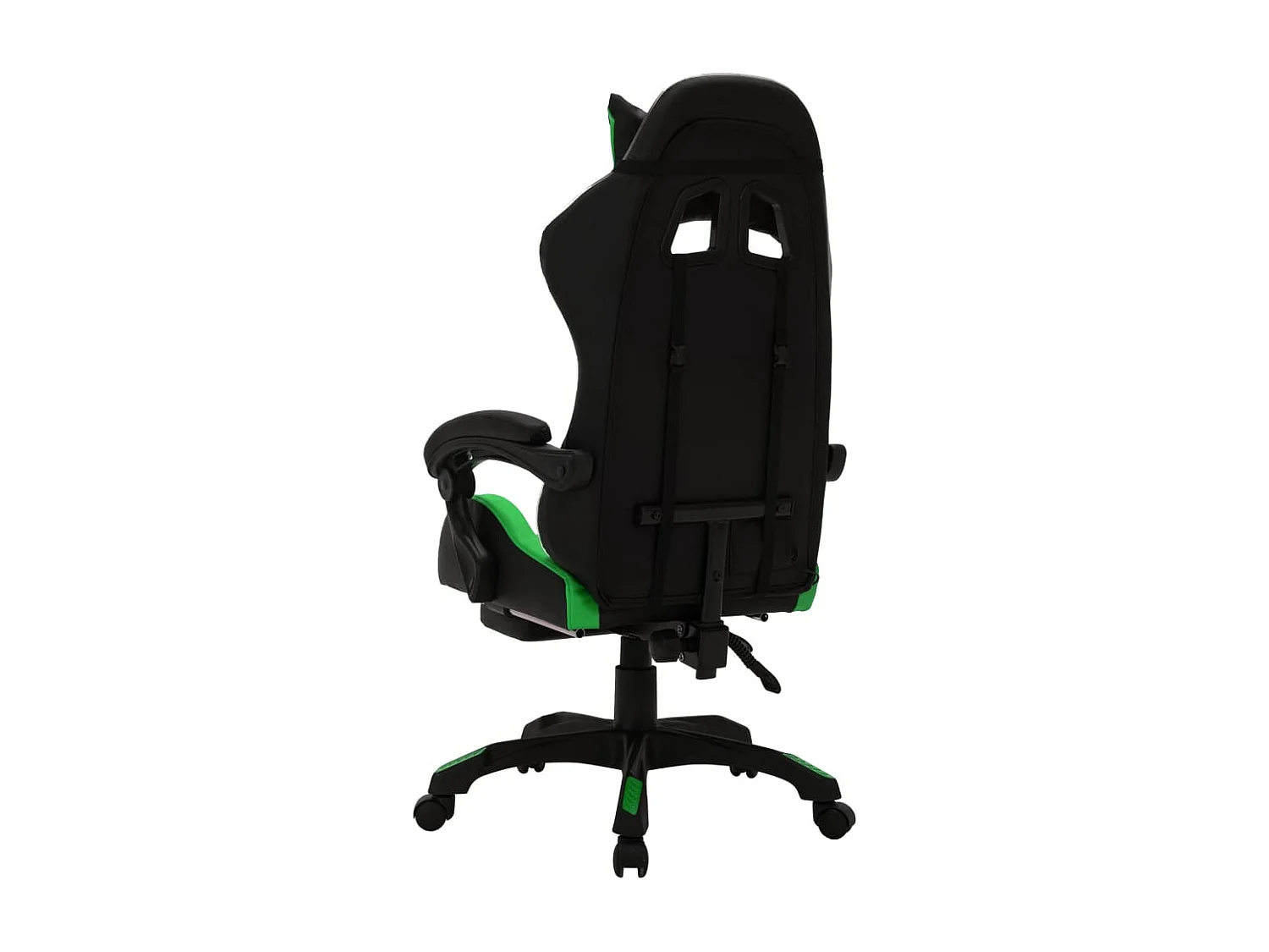 Silla gaming con luces LED RGB cuero sintético verde y negro