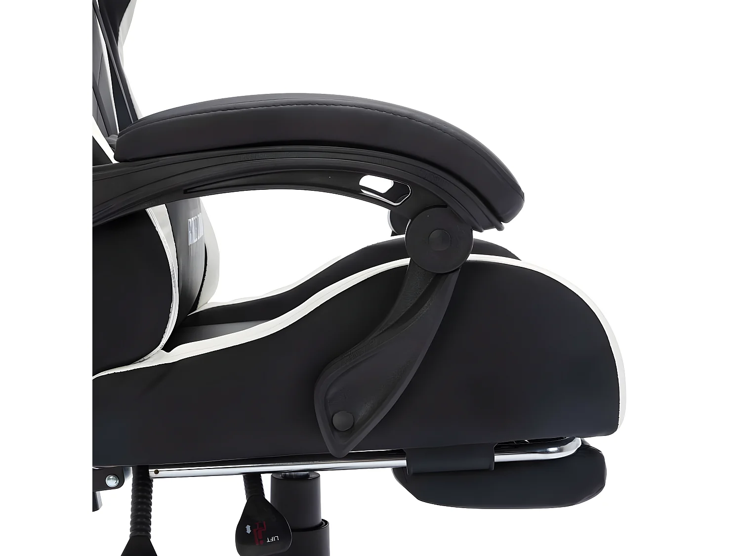 Fauteuil de jeux vidéo avec LED RVB Blanc et noir Similicuir