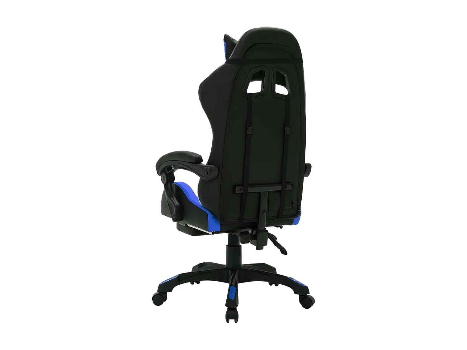 Silla gaming con luces LED RGB cuero sintético azul y negro