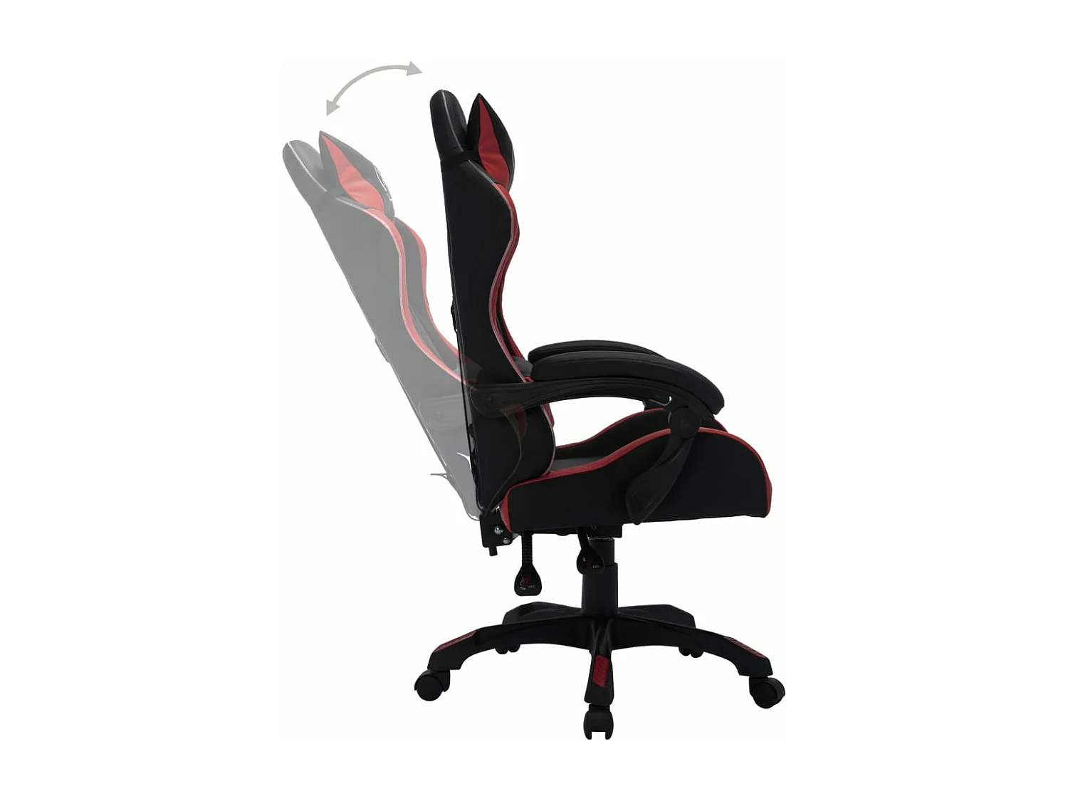 Cadeira corrida luzes LED RGB couro arti. vermelho tinto/preto