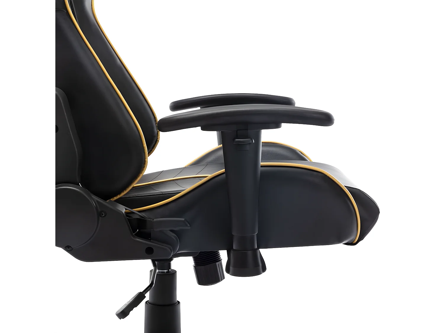 Cadeira de gaming couro artificial preto e dourado