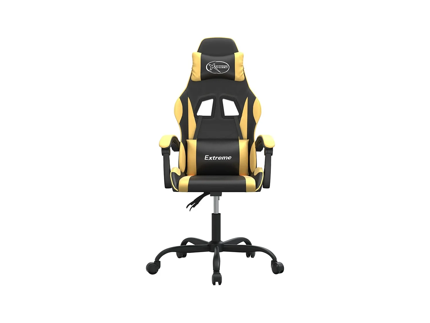 Silla gaming cuero sintético negro y dorado