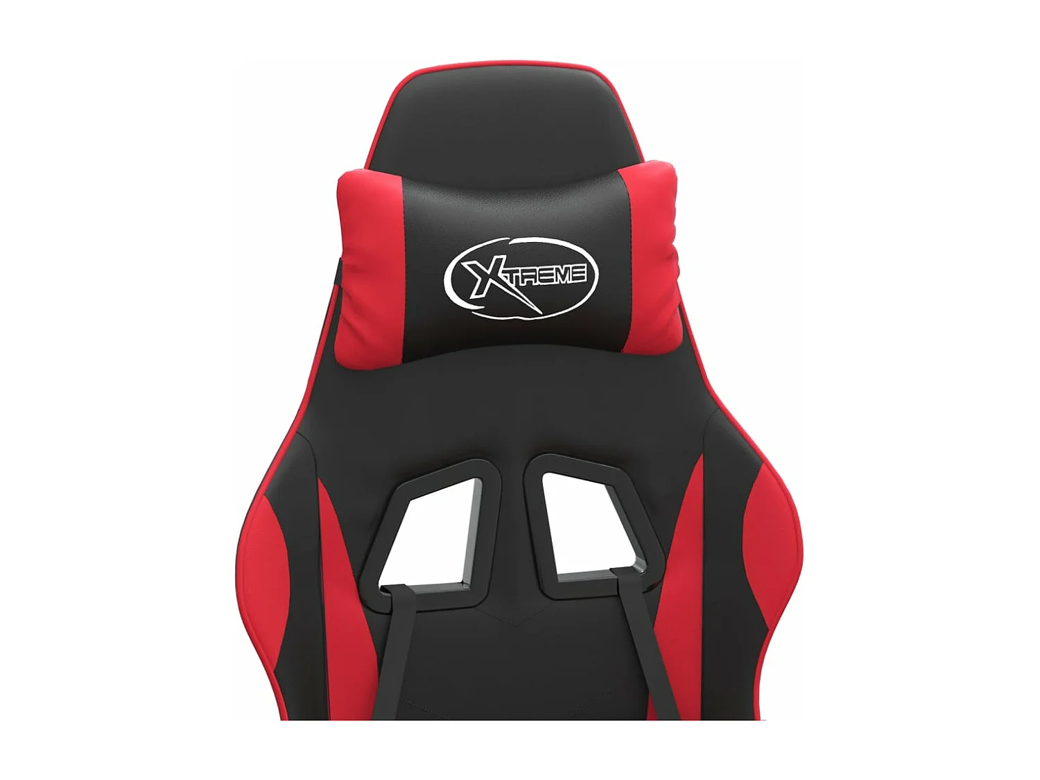 Cadeira gaming giratória c/ apoio couro artific. preto/vermelho