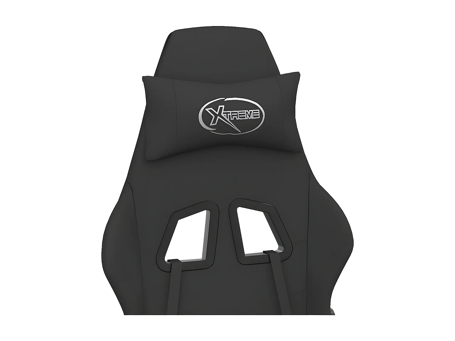 Cadeira gaming de massagem c/ apoio de pés tecido preto