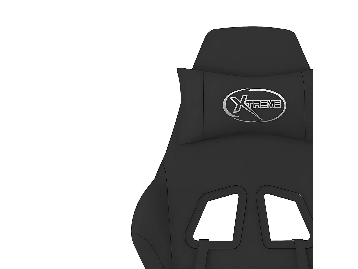 Cadeira gaming de massagem c/ apoio de pés tecido preto