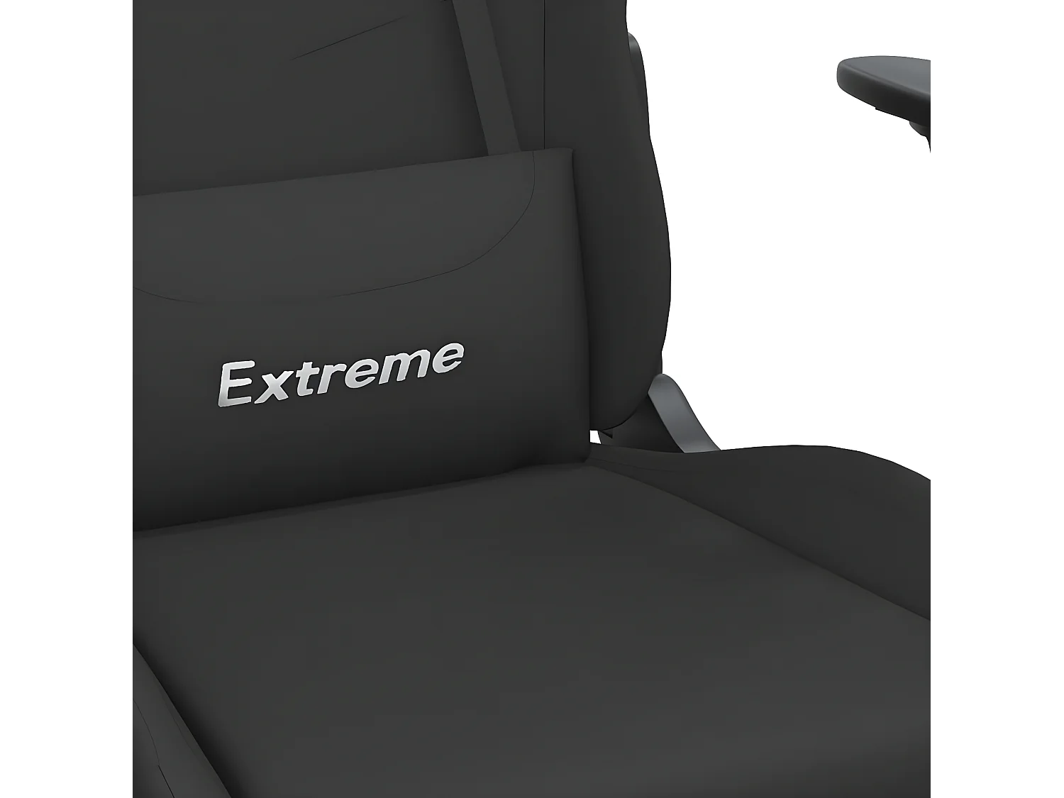 Cadeira gaming de massagem c/ apoio de pés tecido preto