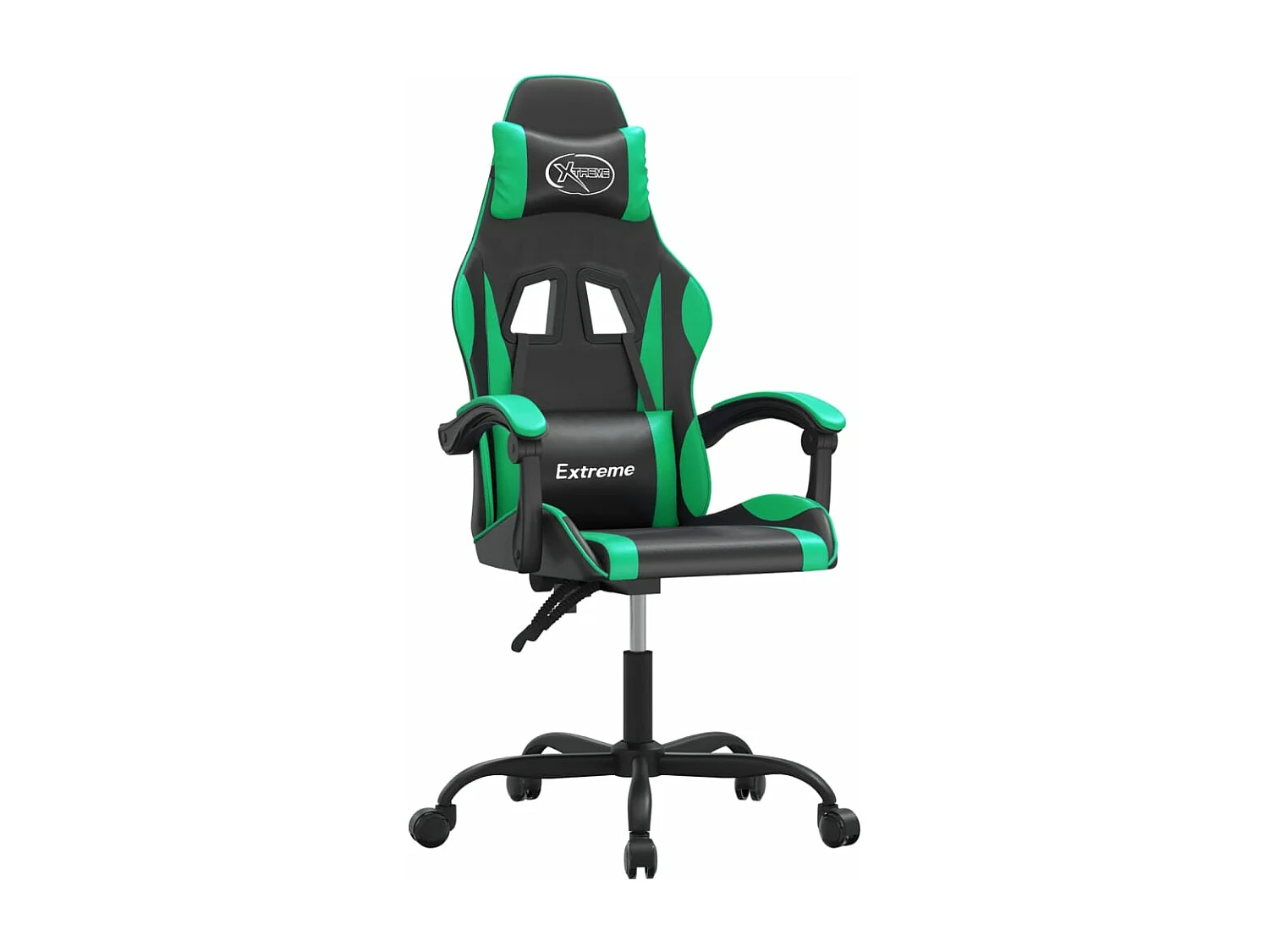 Silla gaming giratoria cuero sintético negro y verde