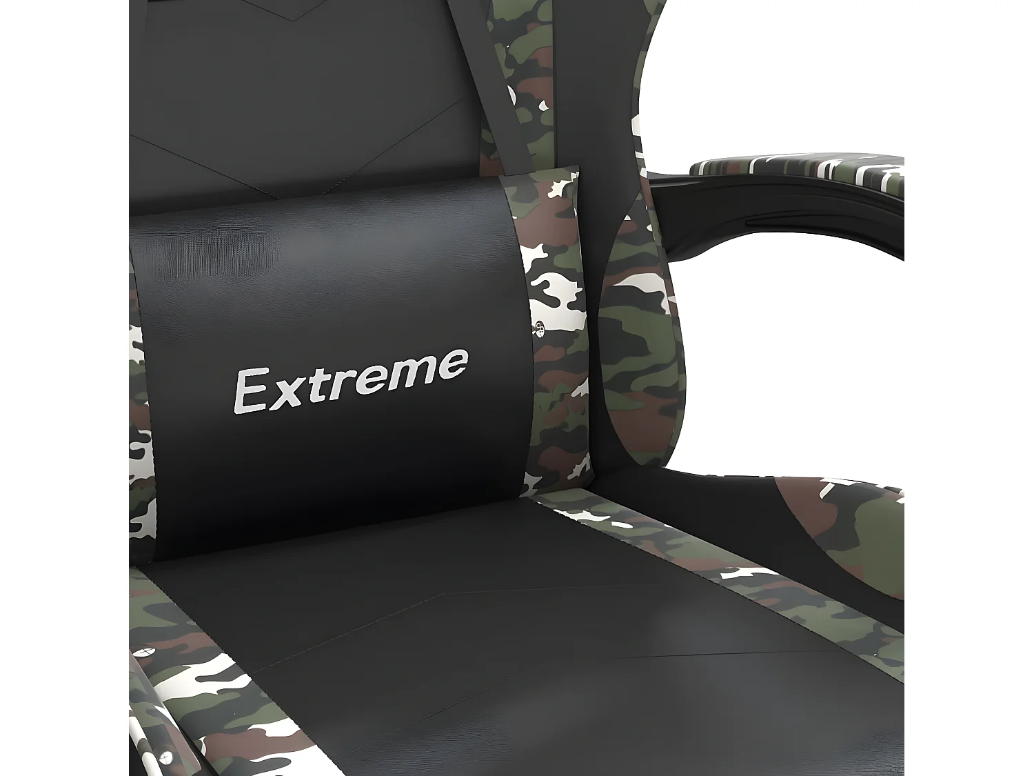 Chaise de jeu pivotante repose-pied Noir camouflage Similicuir