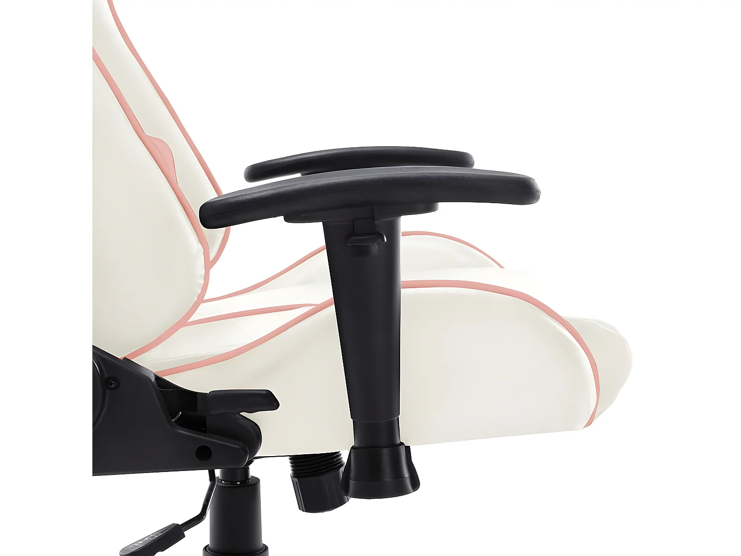 Cadeira de gaming couro artificial branco e cor-de-rosa