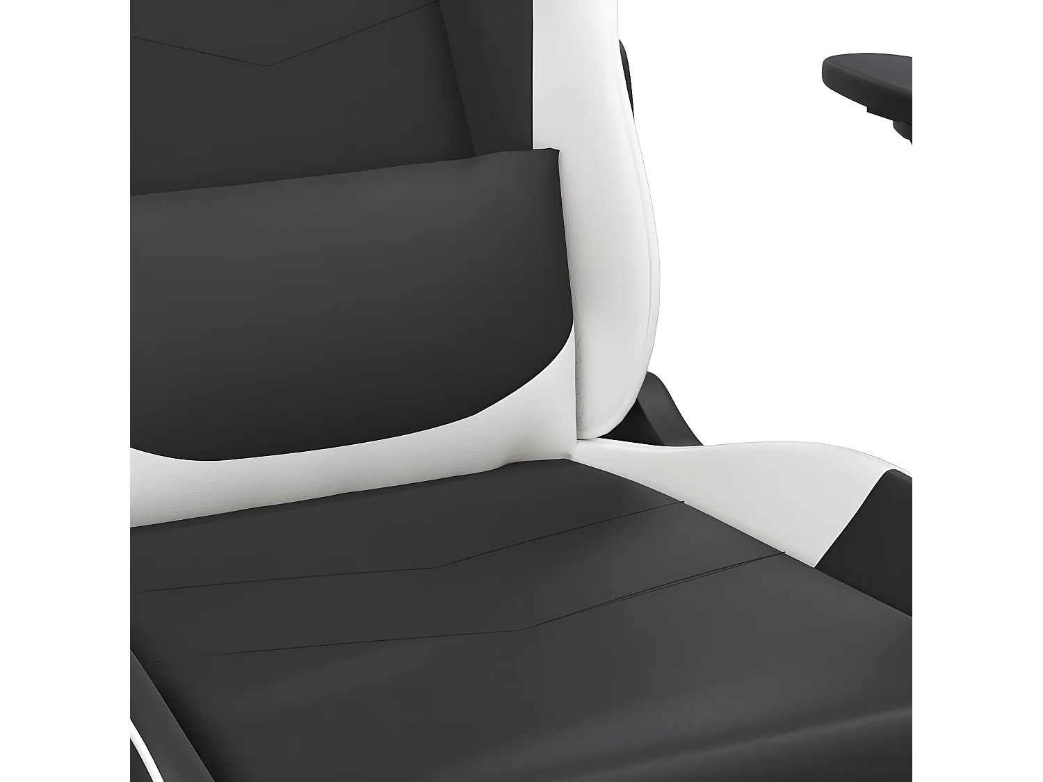Chaise de jeu de massage avec repose-pied Noir&Blanc Similicuir
