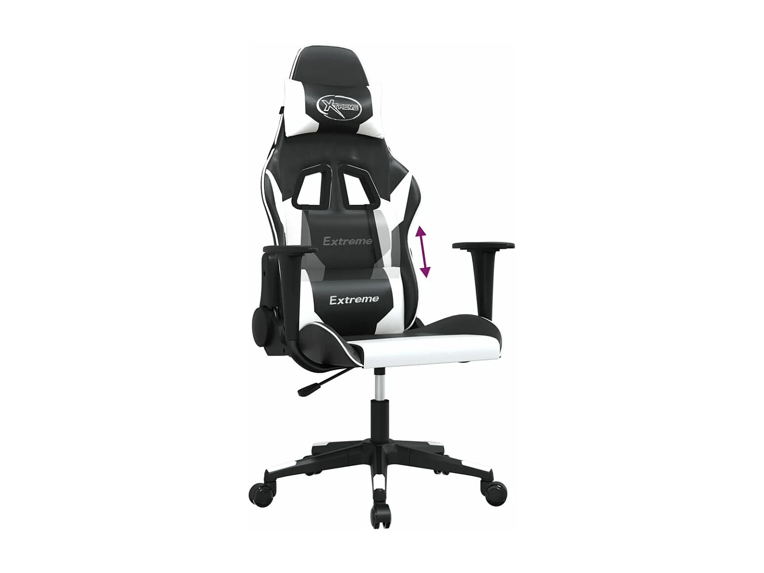 piezas Silla gaming cuero sintético negro y blanco