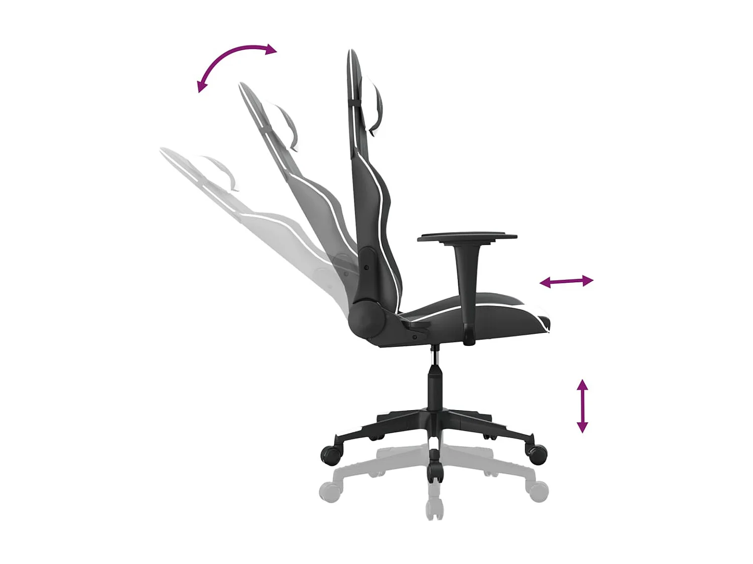 Chaise de jeu Noir et blanc Similicuir