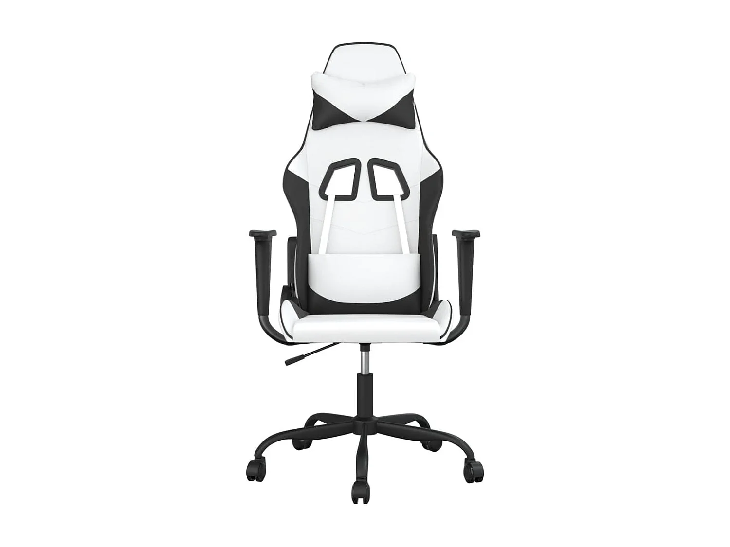 Massage gamestoel kunstleer wit en zwart