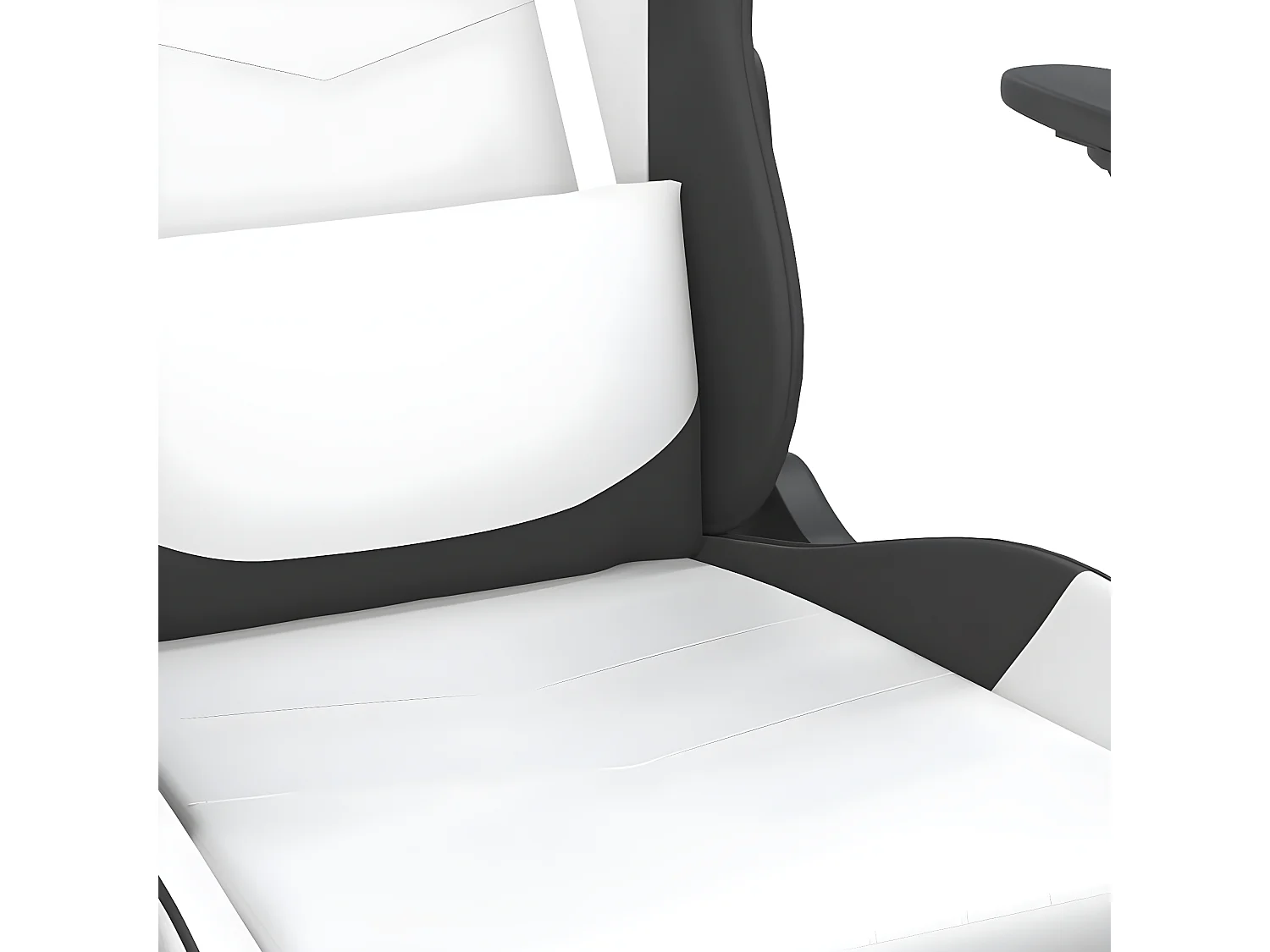 Massage gamestoel kunstleer wit en zwart