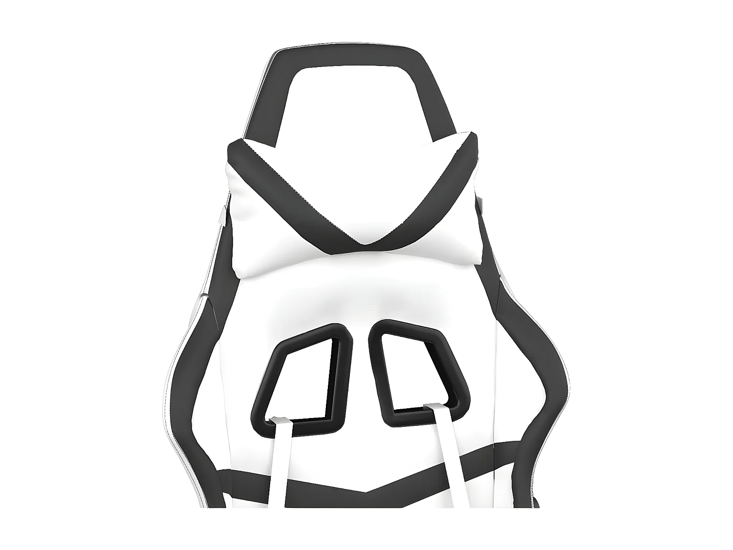 Cadeira gaming massagens c/ apoio pés couro artif. Branco/preto