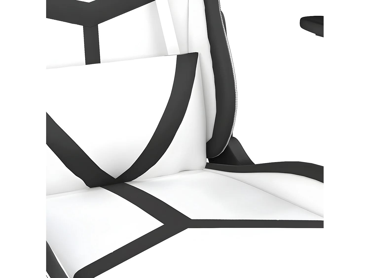 Chaise de jeu de massage avec repose-pied Blanc&Noir Similicuir