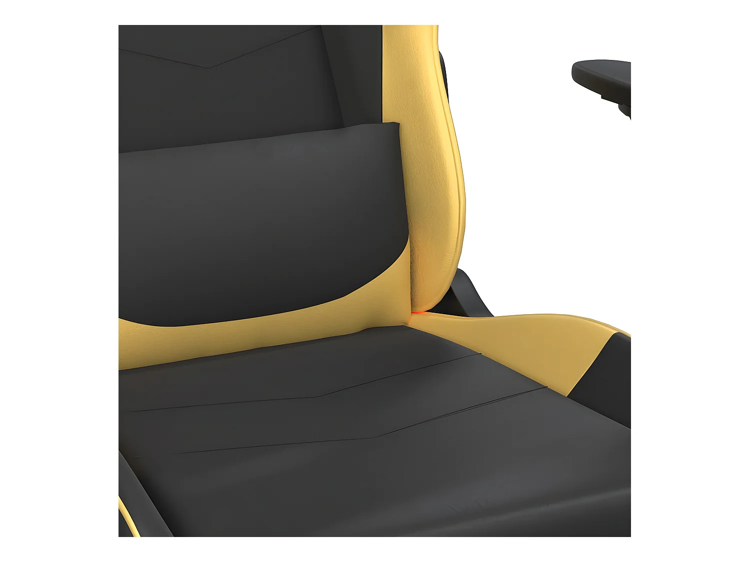 Chaise de jeu avec repose-pied Noir et doré Similicuir