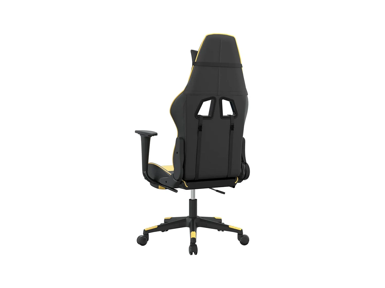 Chaise de jeu avec repose-pied Noir et doré Similicuir