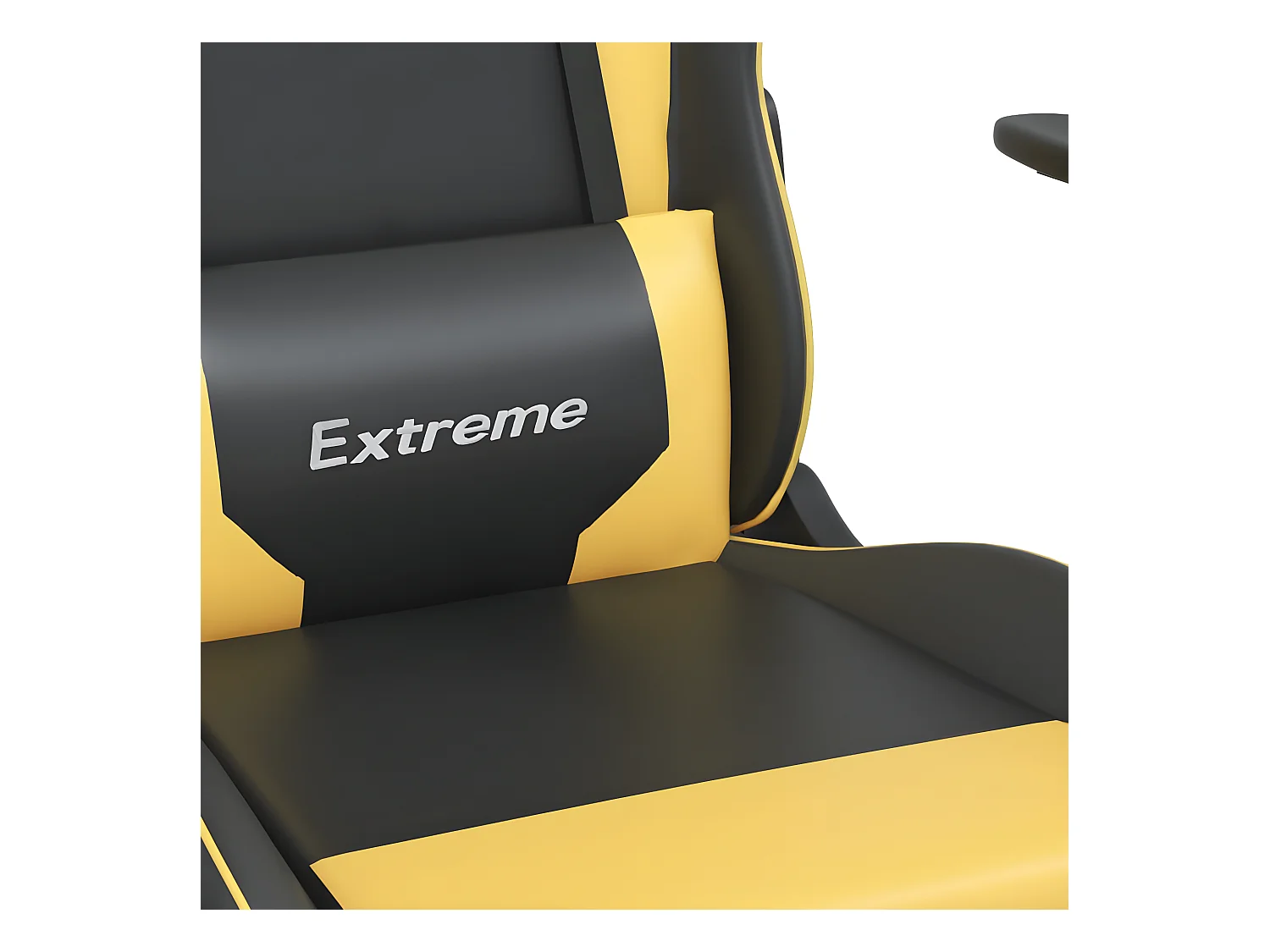 Chaise de jeu avec repose-pied Noir et doré Similicuir