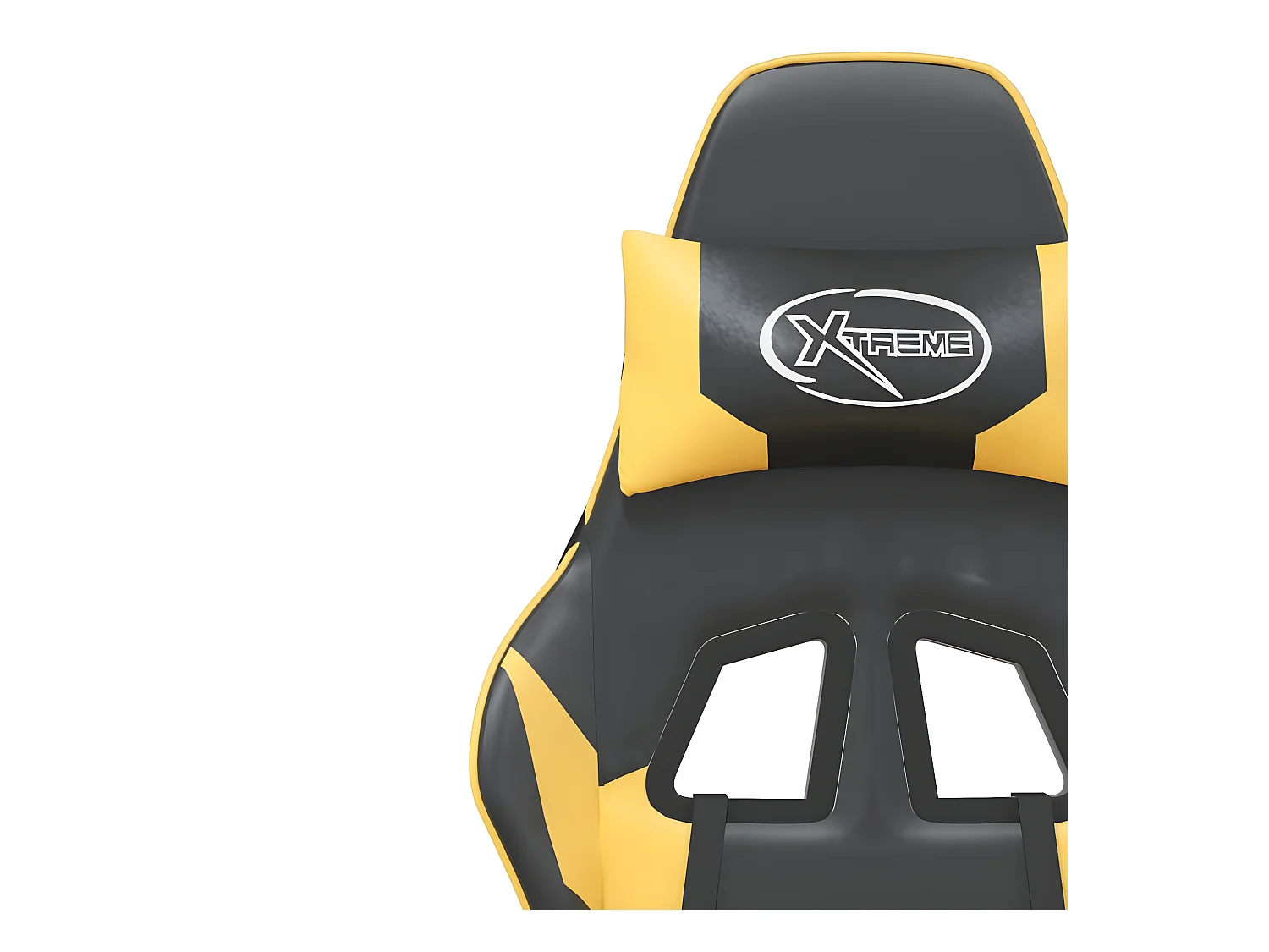 Chaise de jeu avec repose-pied Noir et doré Similicuir