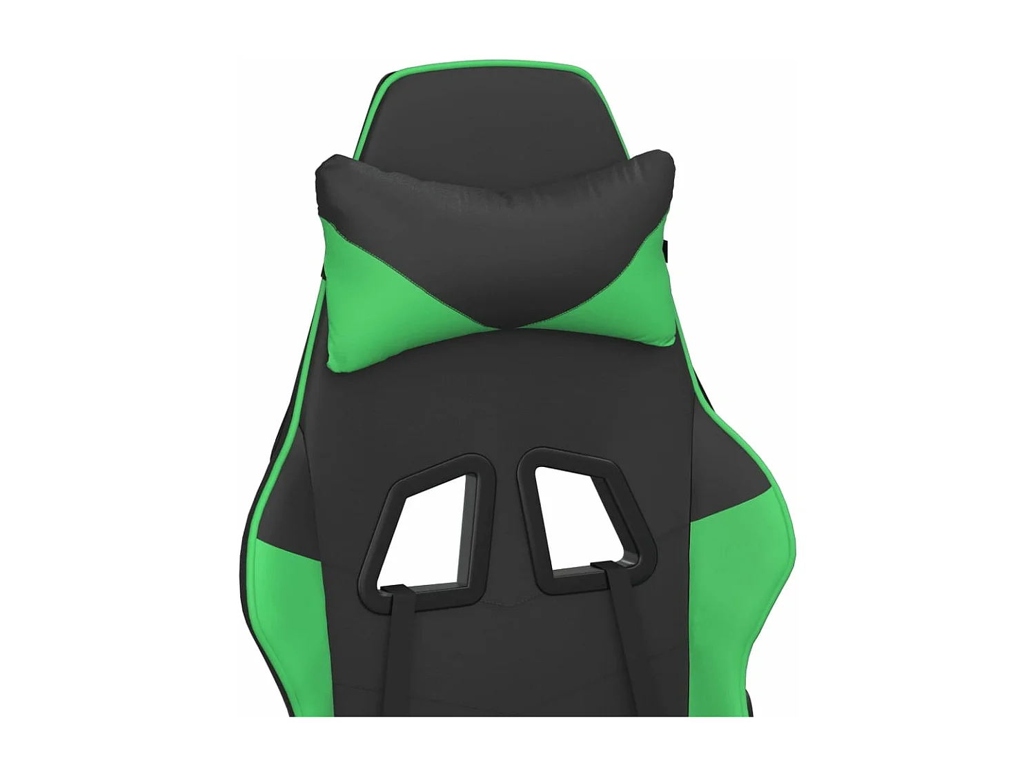 Chaise de jeu de massage et repose-pied Noir et vert Similicuir