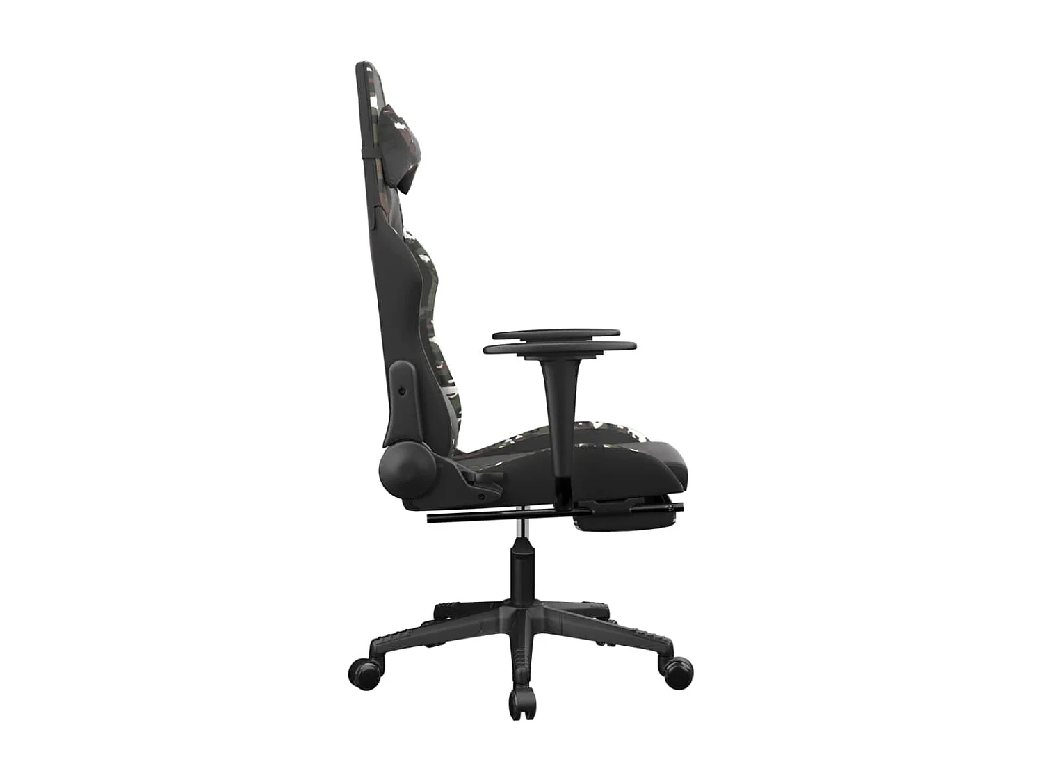 Chaise de jeu avec repose-pied Noir et camouflage Similicuir