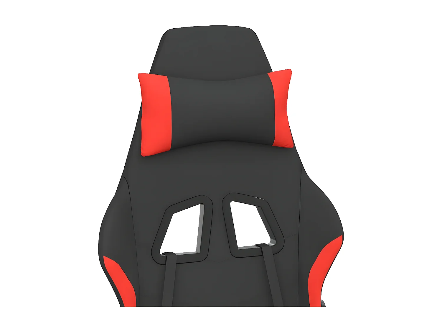 Chaise de jeu de massage avec repose-pied Noir et rouge Tissu