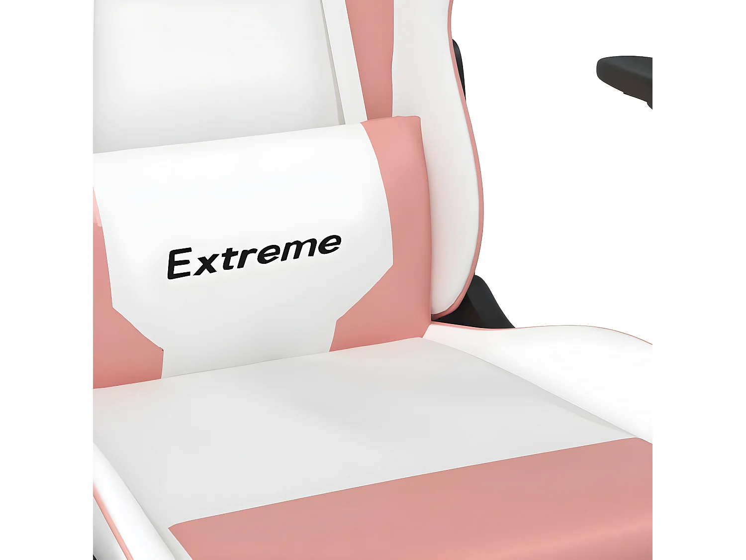 Cadeira gaming couro artificial branco e rosa