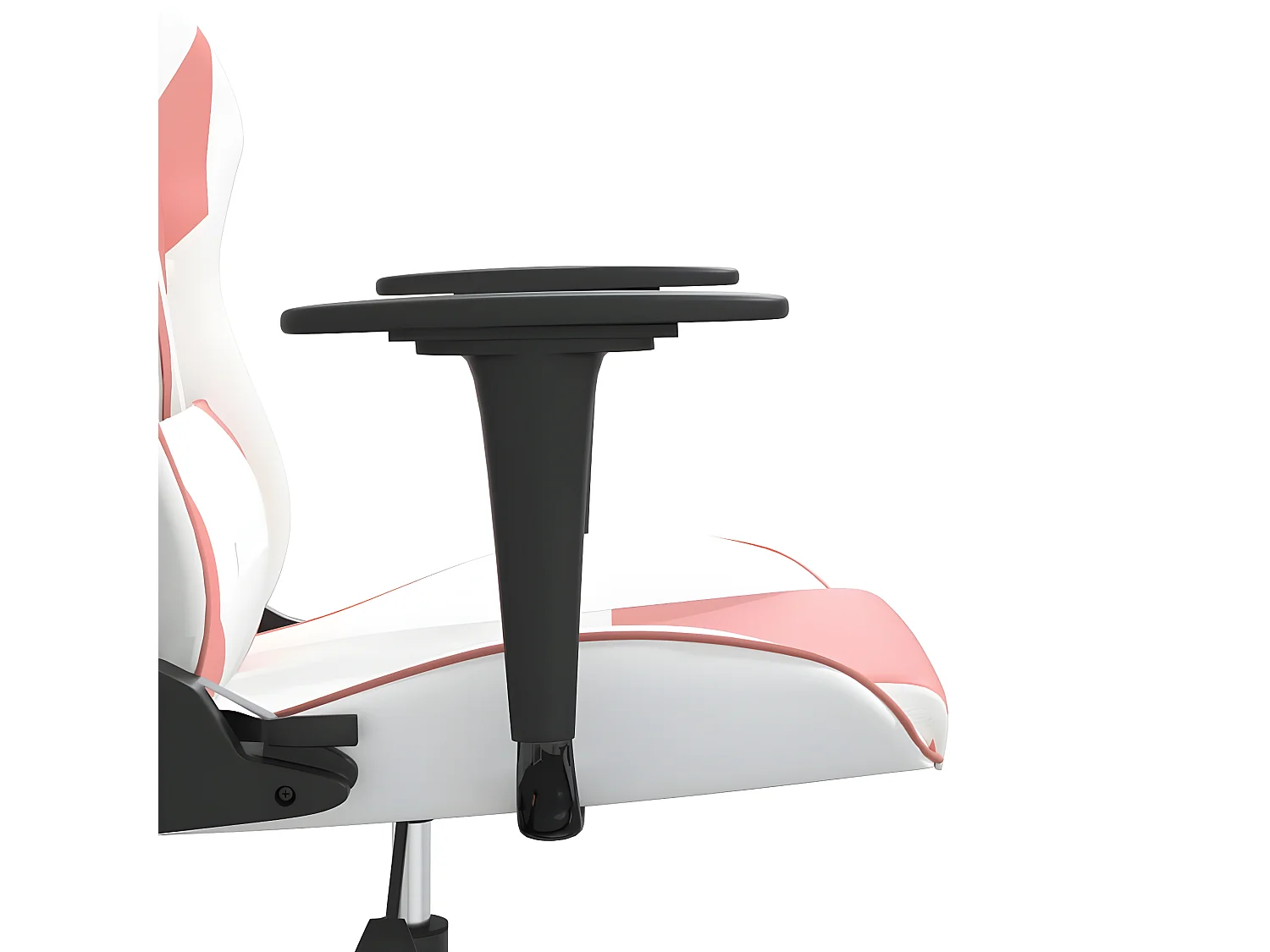 Cadeira gaming couro artificial branco e rosa