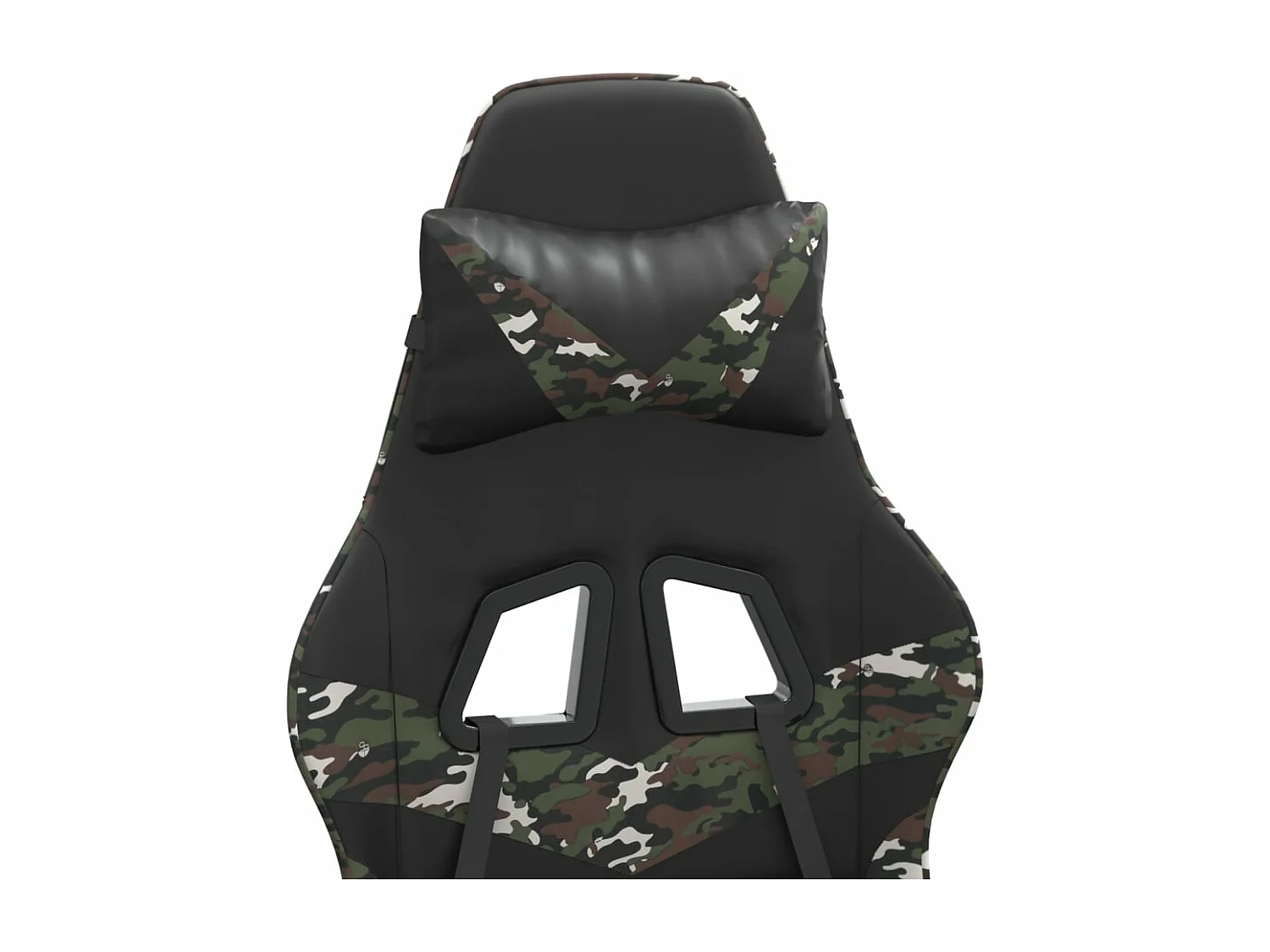 Cadeira gaming giratória + apoio pés couro art. preto/camuflado