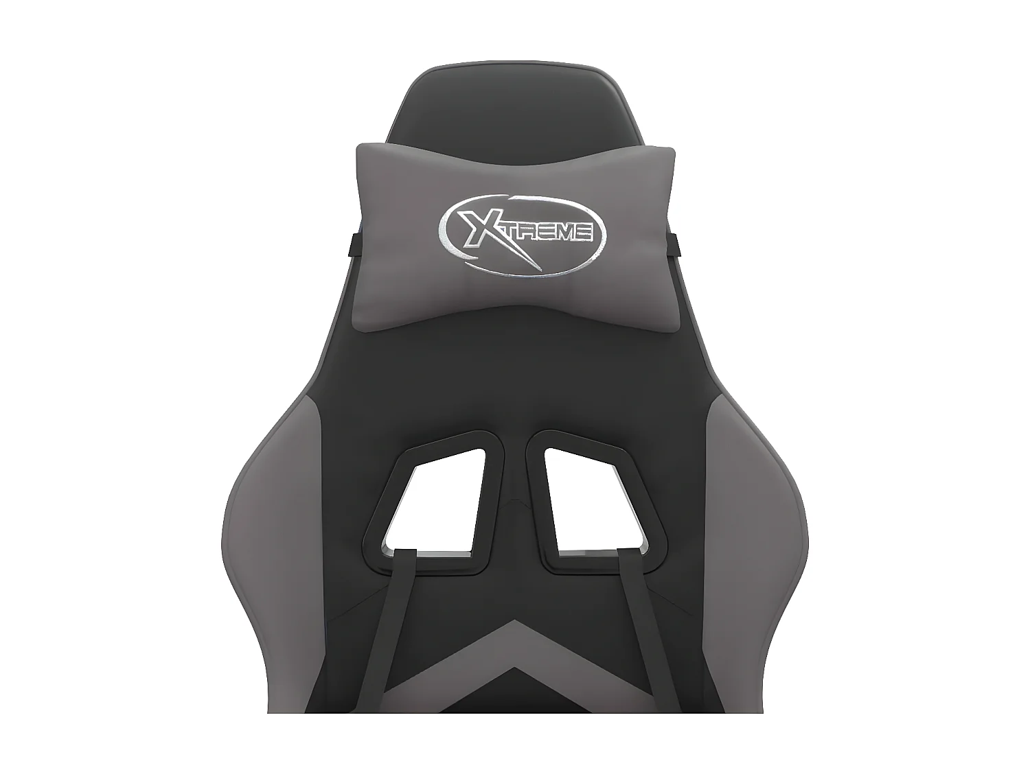 Gamestoel draaibaar met voetensteun kunstleer zwart en grijs