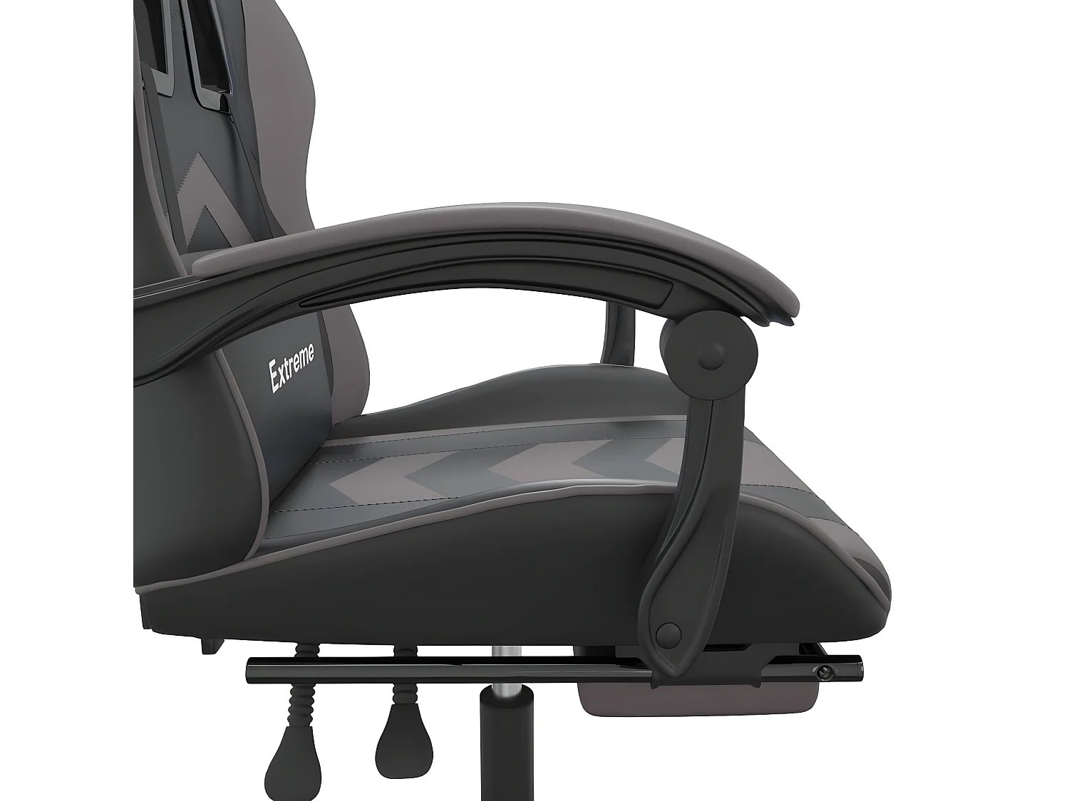 Chaise de jeu pivotante et repose-pied Noir et gris Similicuir