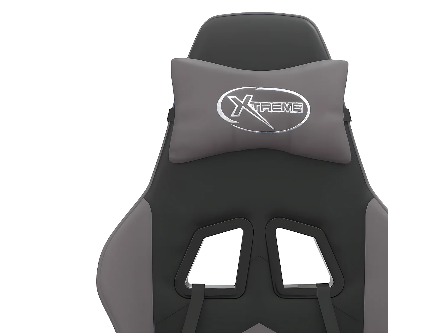 Chaise de jeu pivotante et repose-pied Noir et gris Similicuir