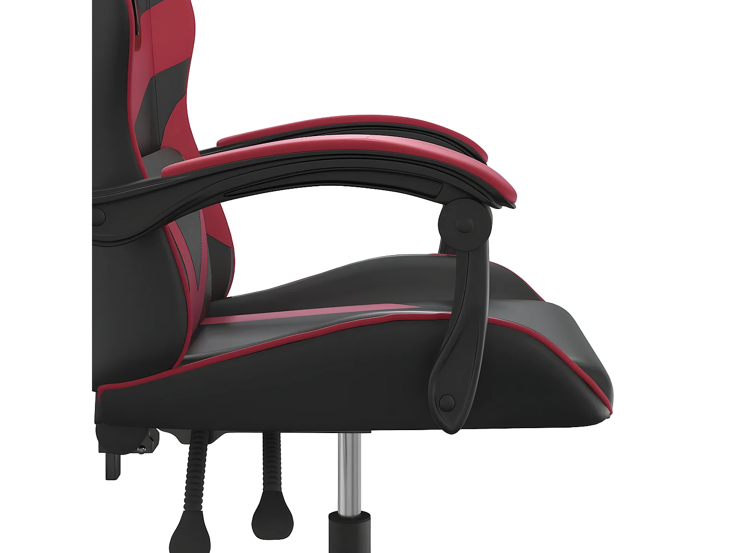 Cadeira gaming couro artificial preto e vermelho tinto