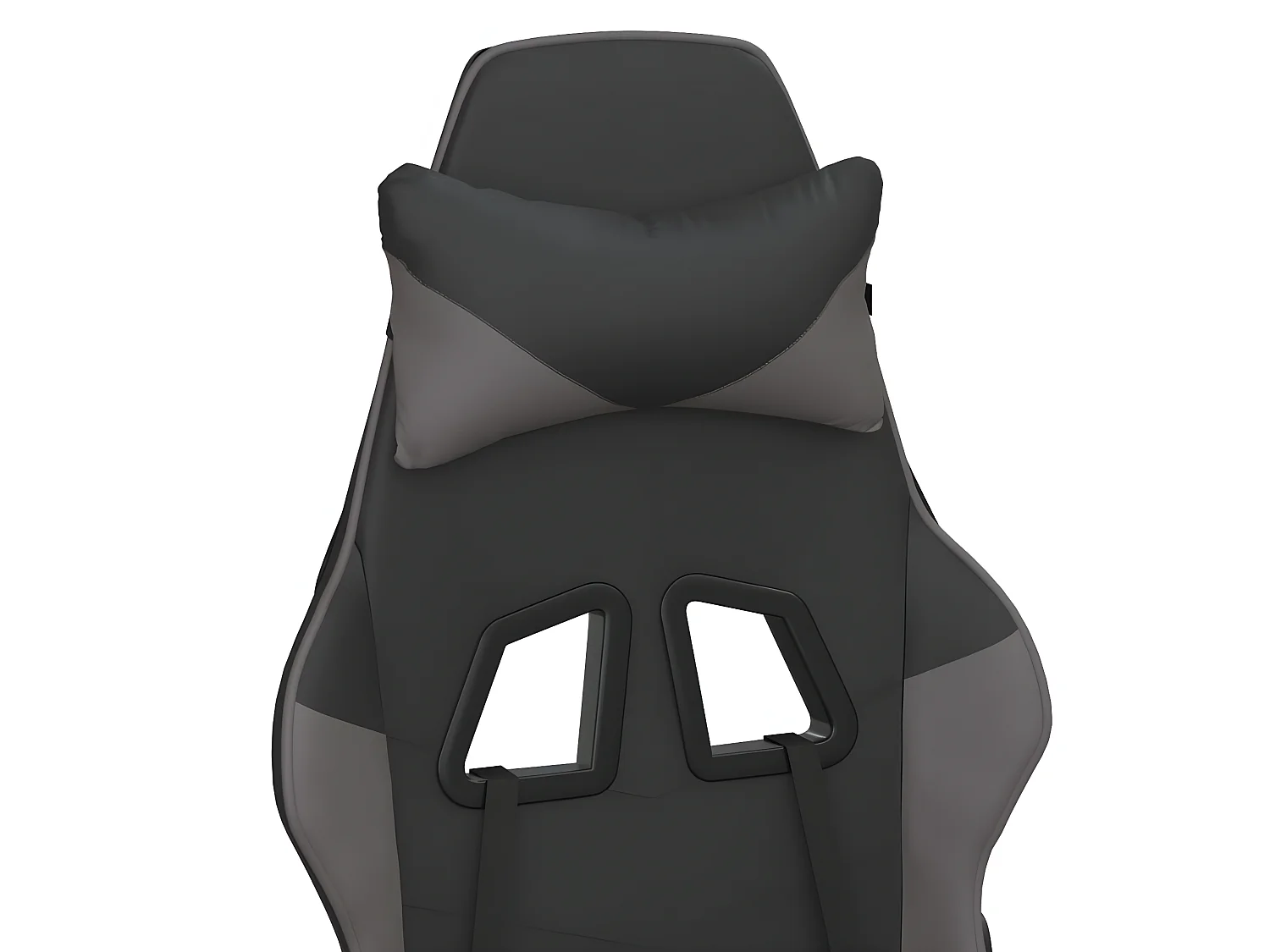 Silla gaming con reposapiés cuero sintético negro gris