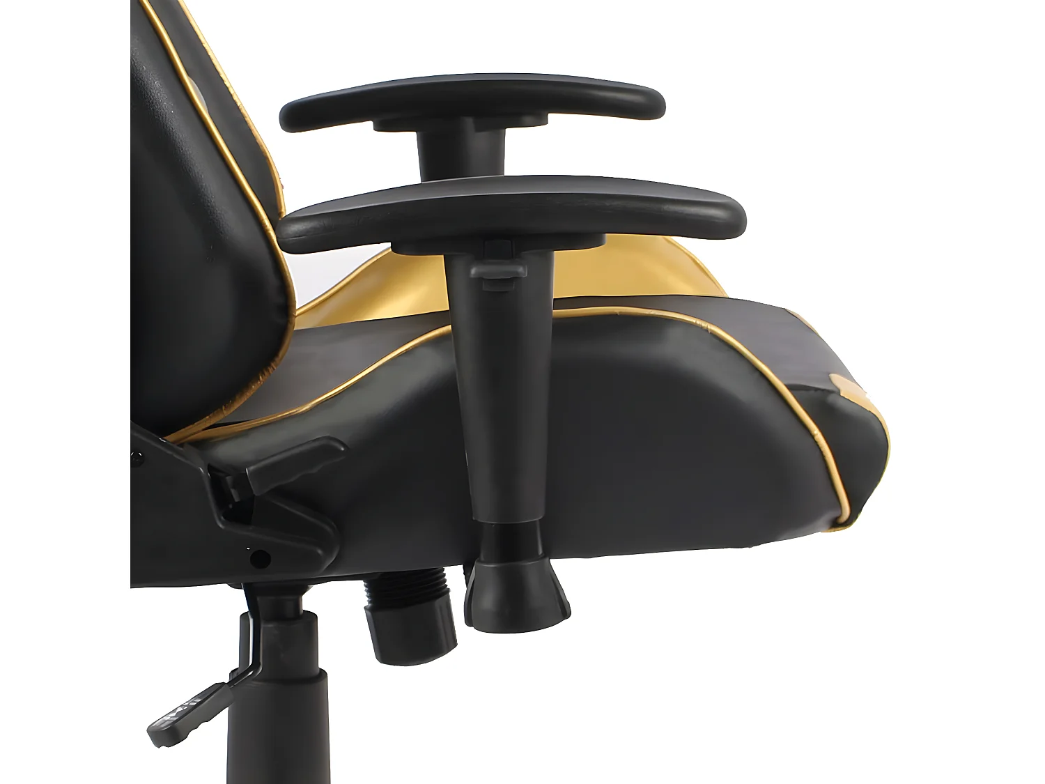 Cadeira de gaming giratória PVC dourado