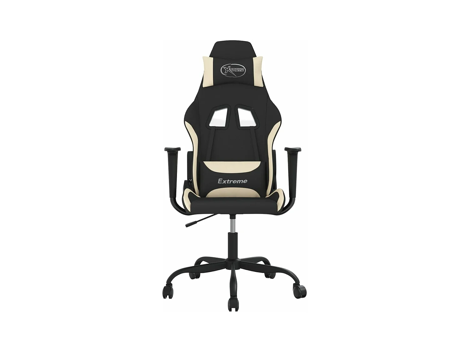 Chaise de jeu avec repose-pied Noir et crème Tissu