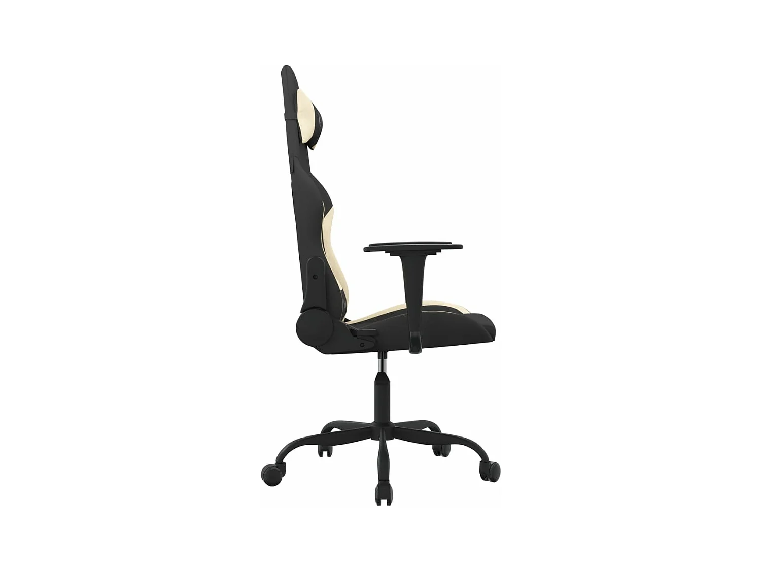 Chaise de jeu avec repose-pied Noir et crème Tissu