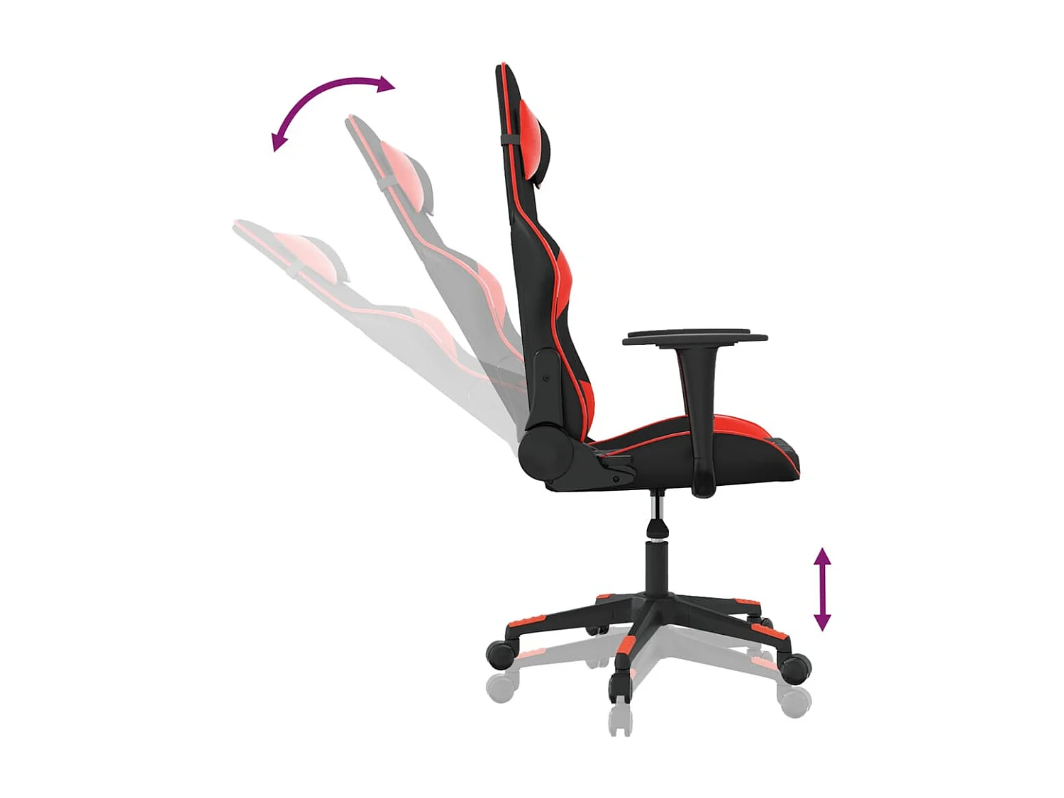 Massage gamestoel kunstleer zwart en rood