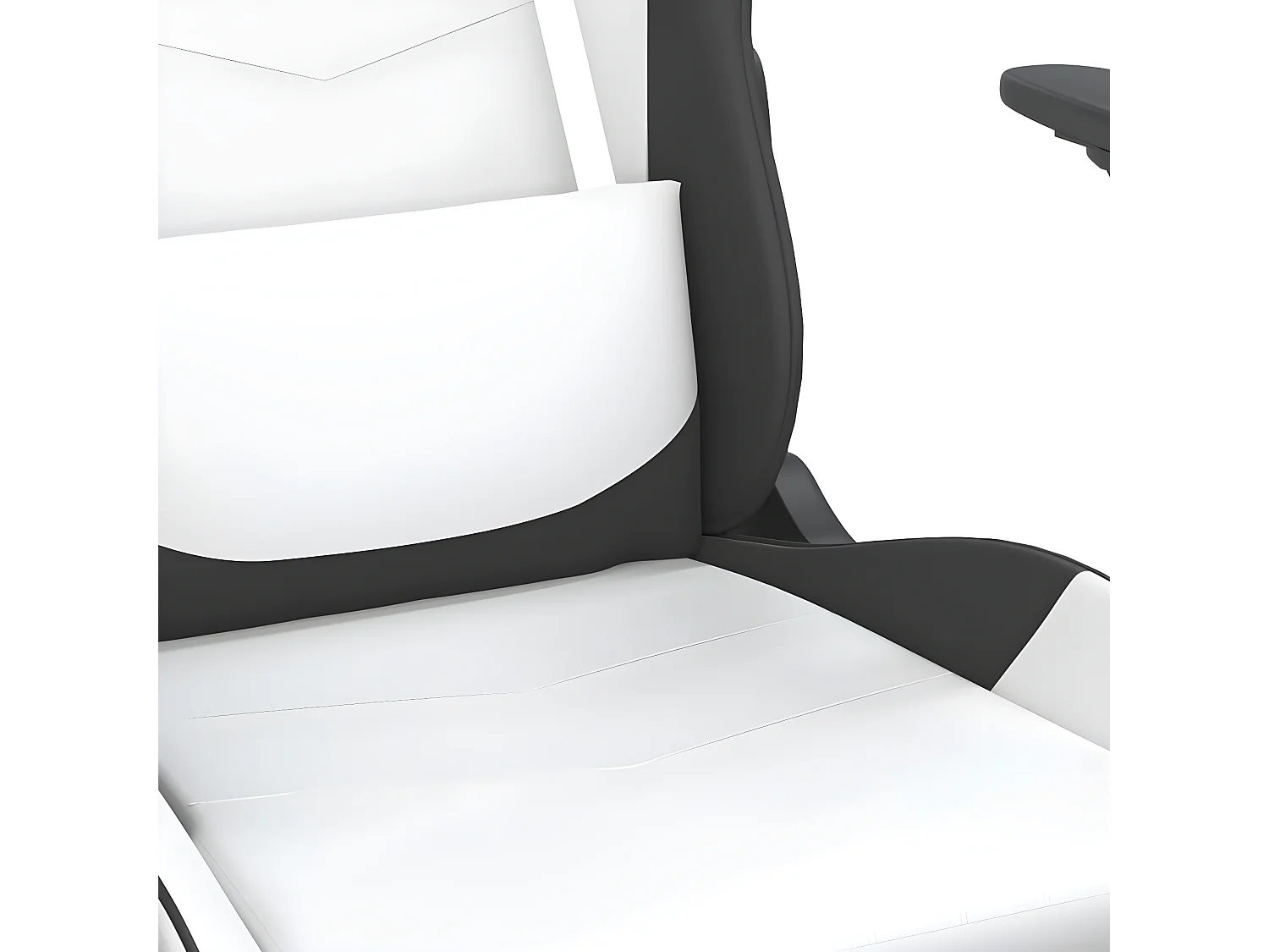 Silla gaming masaje y reposapiés cuero sintético negro blanco