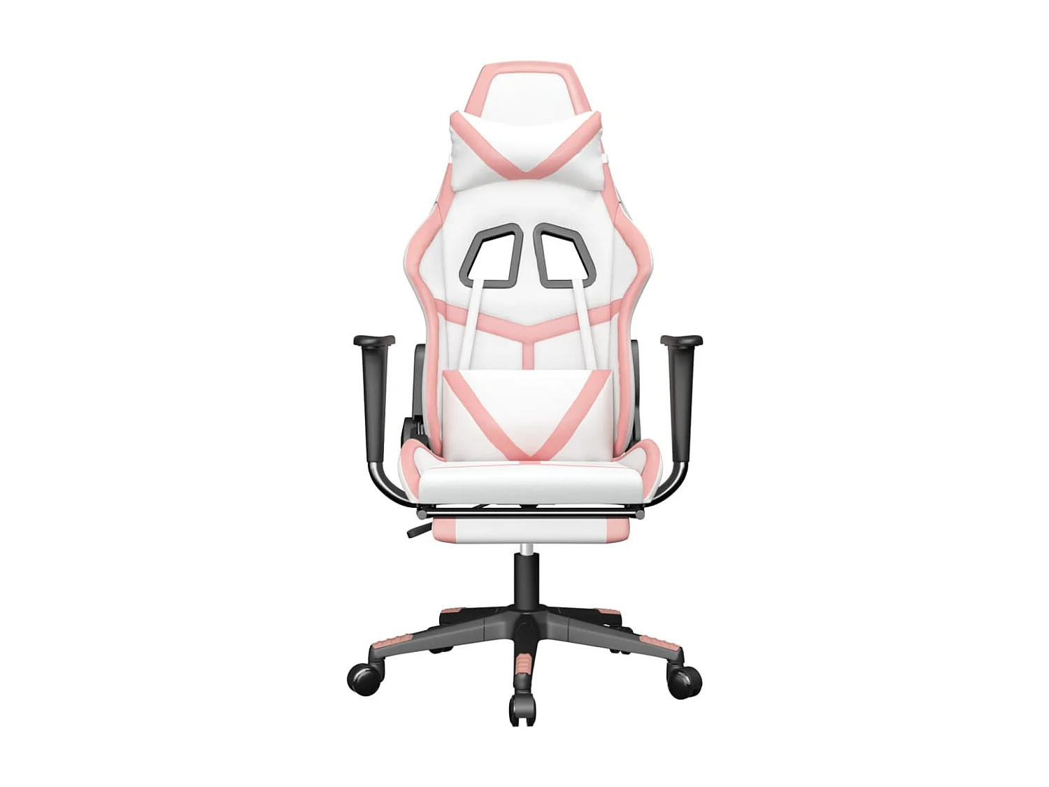 Chaise de jeu avec repose-pied Blanc et rose Similicuir