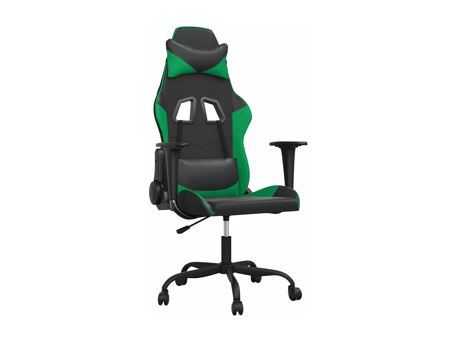 piezas Silla gaming de masaje cuero sintético negro y verde