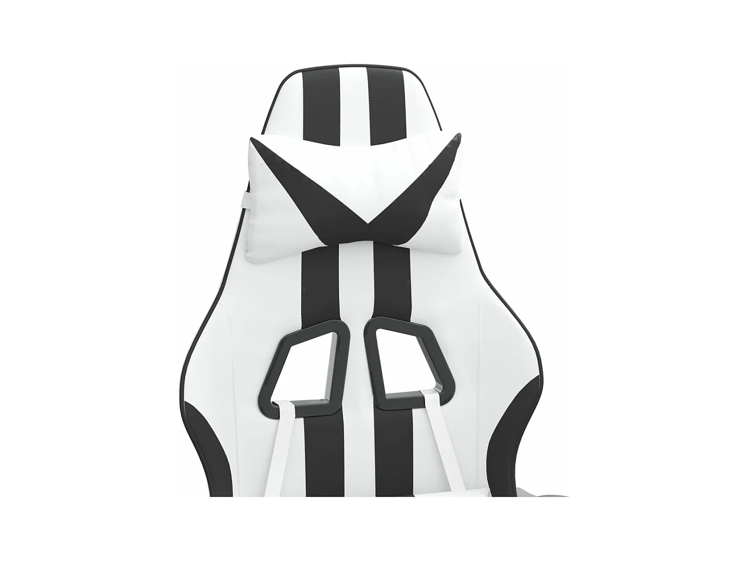 Silla gaming giratoria reposapiés cuero sintético blanco negro