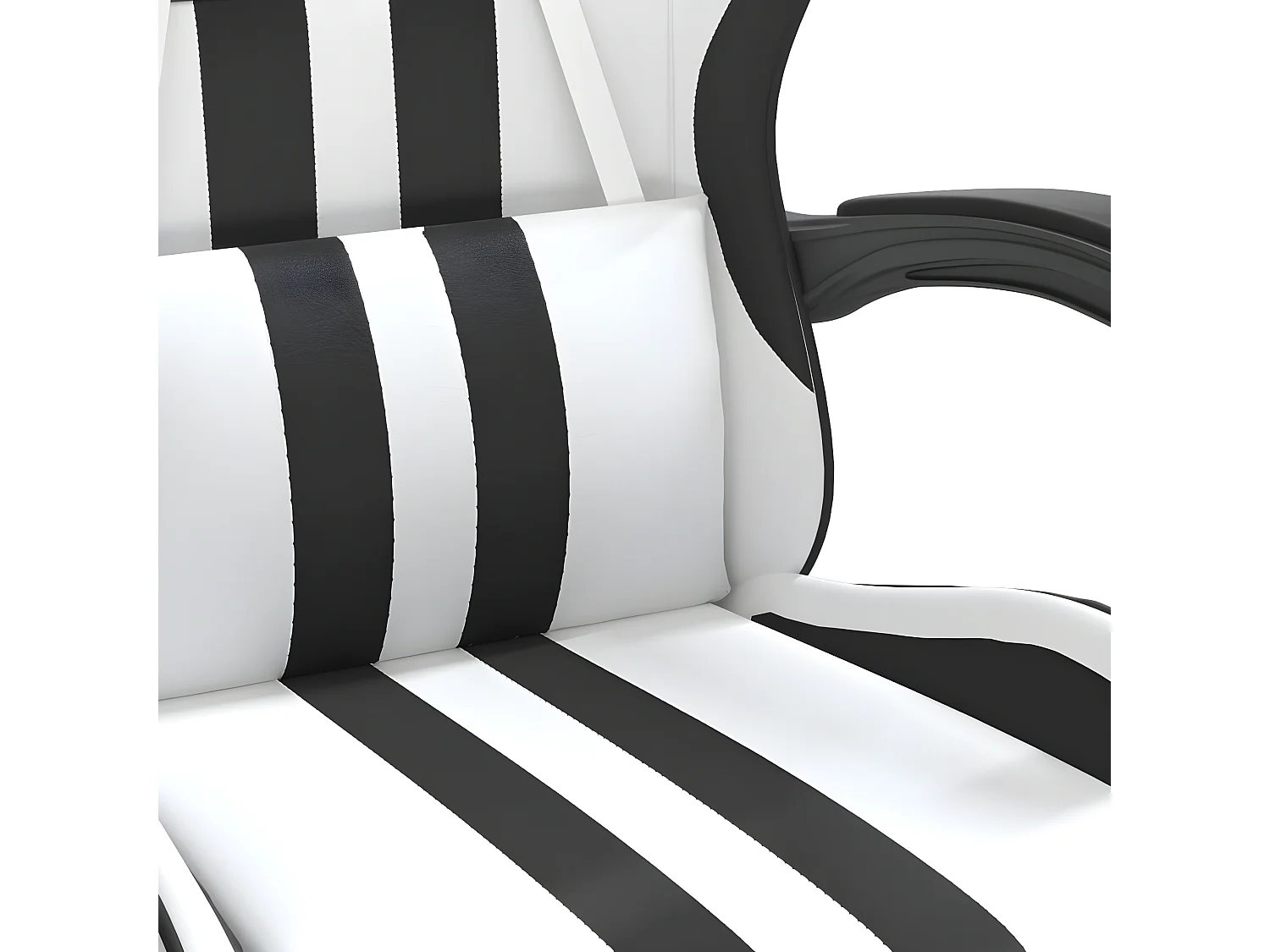 Chaise de jeu pivotante et repose-pied Blanc et noir Similicuir