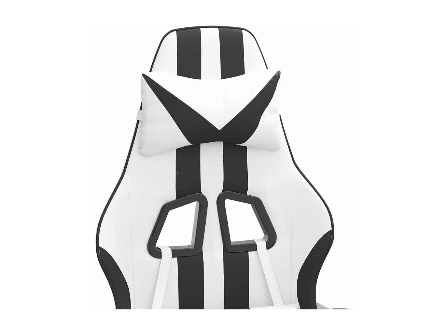 Chaise de jeu pivotante et repose-pied Blanc et noir Similicuir