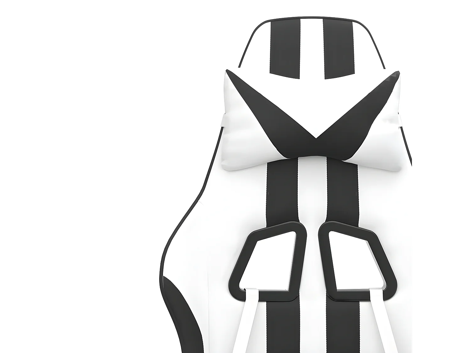 Chaise de jeu pivotante et repose-pied Blanc et noir Similicuir