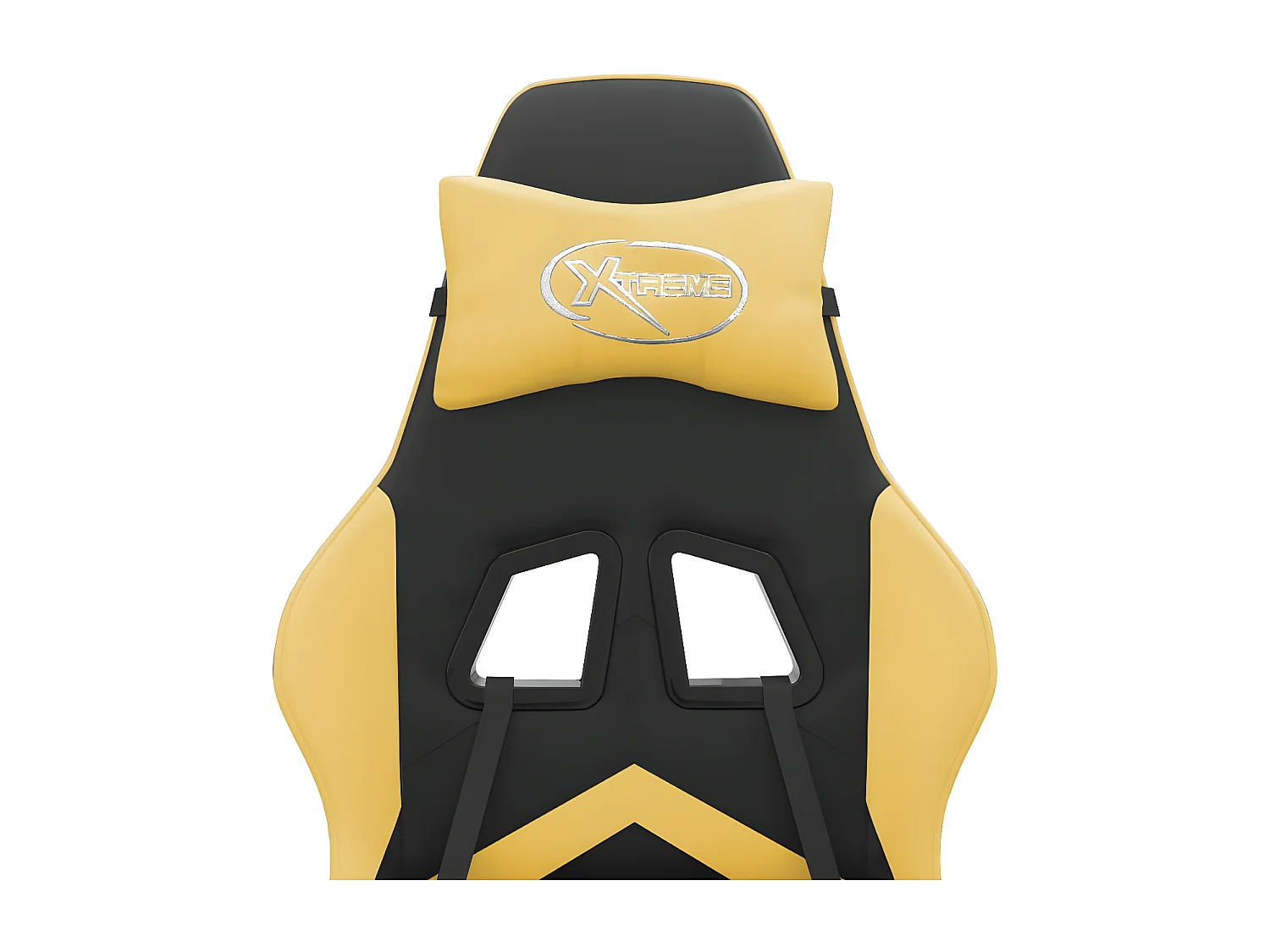 Chaise de jeu pivotante et repose-pied Noir et doré Similicuir