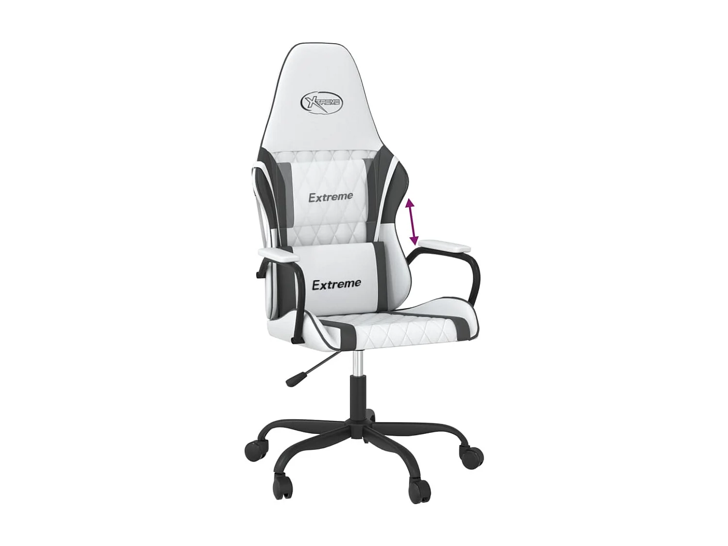 Chaise de jeu Blanc et noir Similicuir